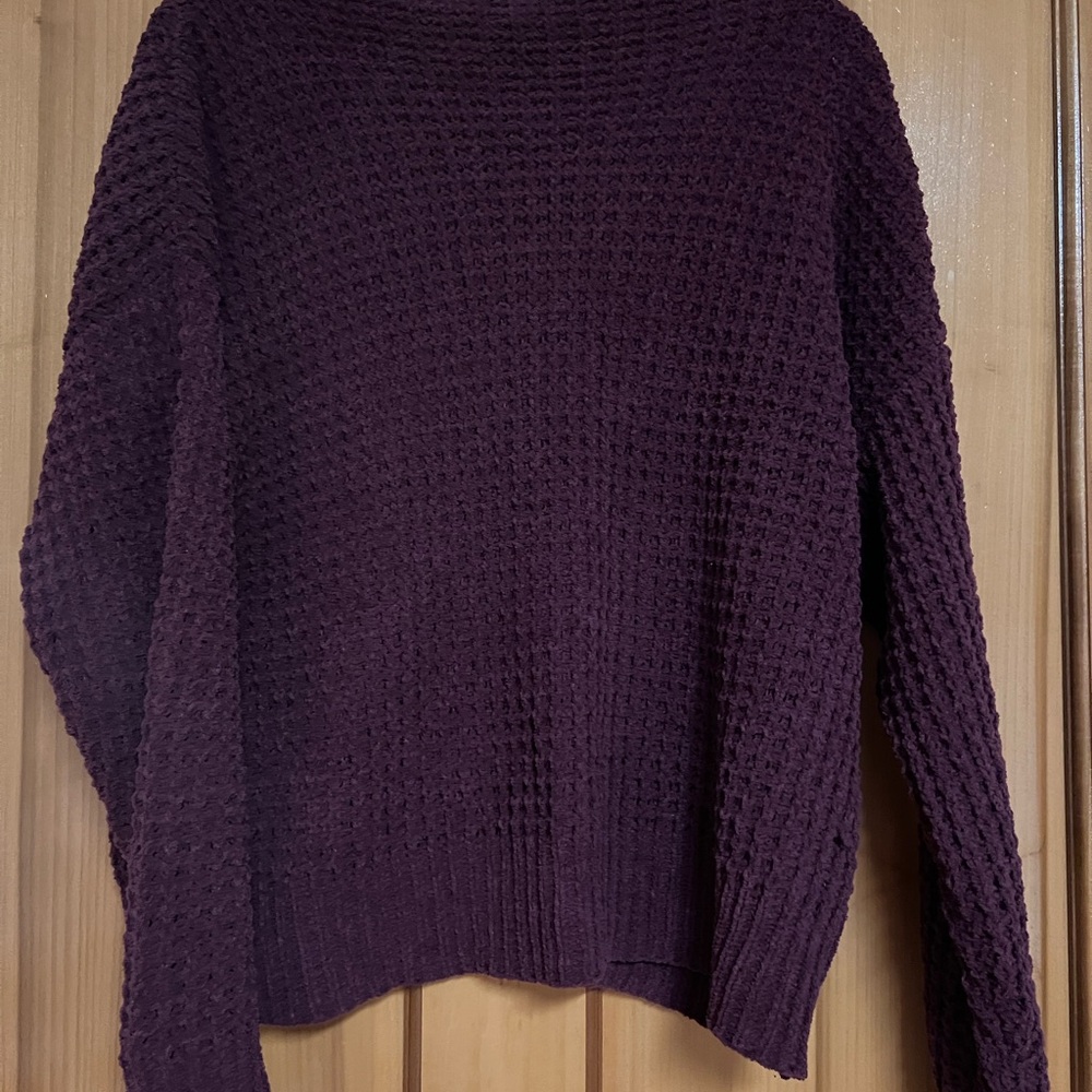 Moral Fiber Women's Deep Purple Crew Neck Sweater